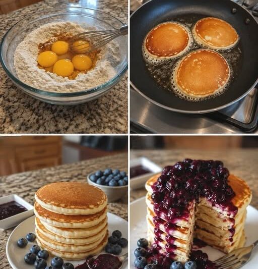 Fluffy Blueberry Pancakes