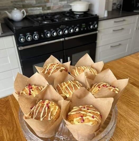 Lemon Raspberry Protein Muffins